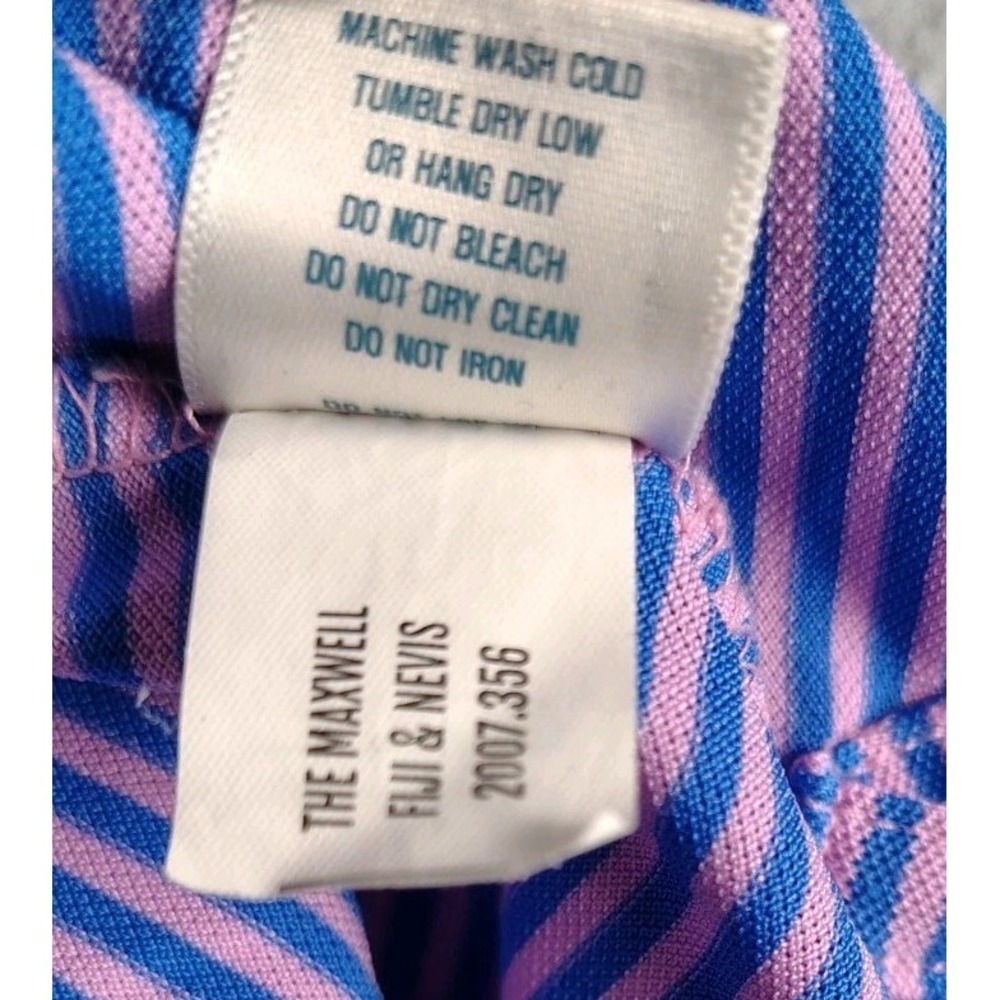 Holderness & Bourne Maxell Polo Mens XL Striped Tailored Fit Fiji & Nevis Shirt - Picture 9 of 9